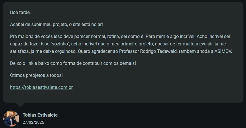 Depoimento de aluno da Formação AI Designer — depoimento tobias estivalete