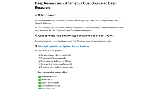 Deep Research Agno