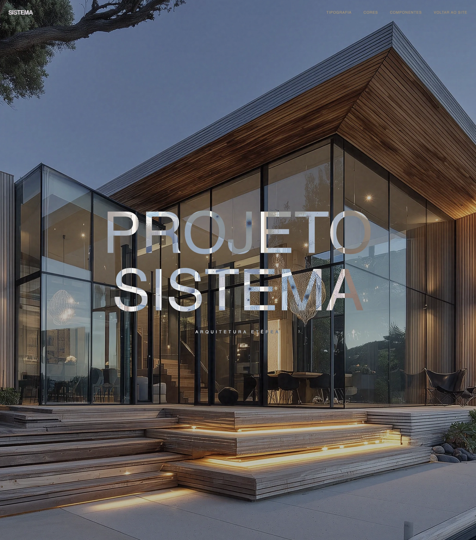Preview de projeto editorial com tipografia forte