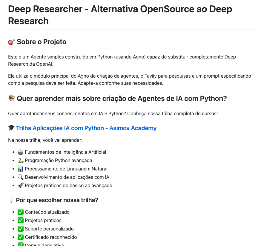 Deep Research Agno
